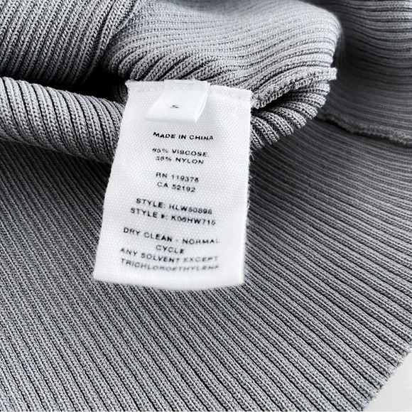 HELMUT LANG Ring Cutout Mockneck Pullover Top Gray Ling Sleeve Sweater - Picture 10 of 15